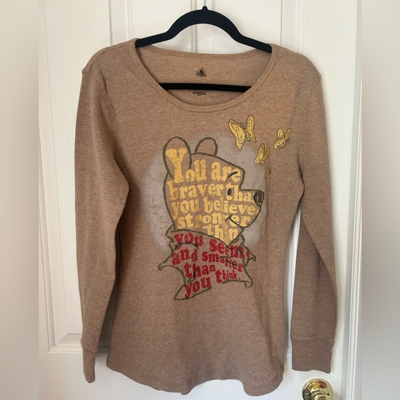 Disney Tops - Disney Store Winnie the Pooh Waffle Knit Long Sleeve Size L